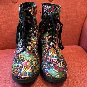 Marvel Avengers womens combat ‎ boots